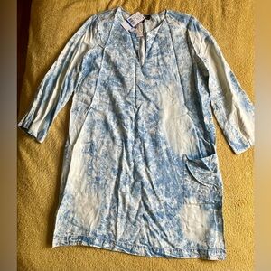 Karen Kane Seascape Acid Wash Dress in Denim XL